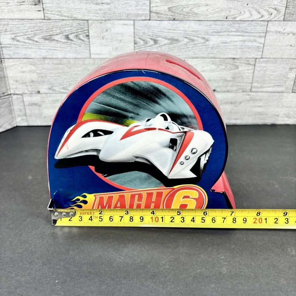 SPEED RACER MOVIE 2008 MACH 6CERAMIC COIN Piggy‎ BANK Red Blue White